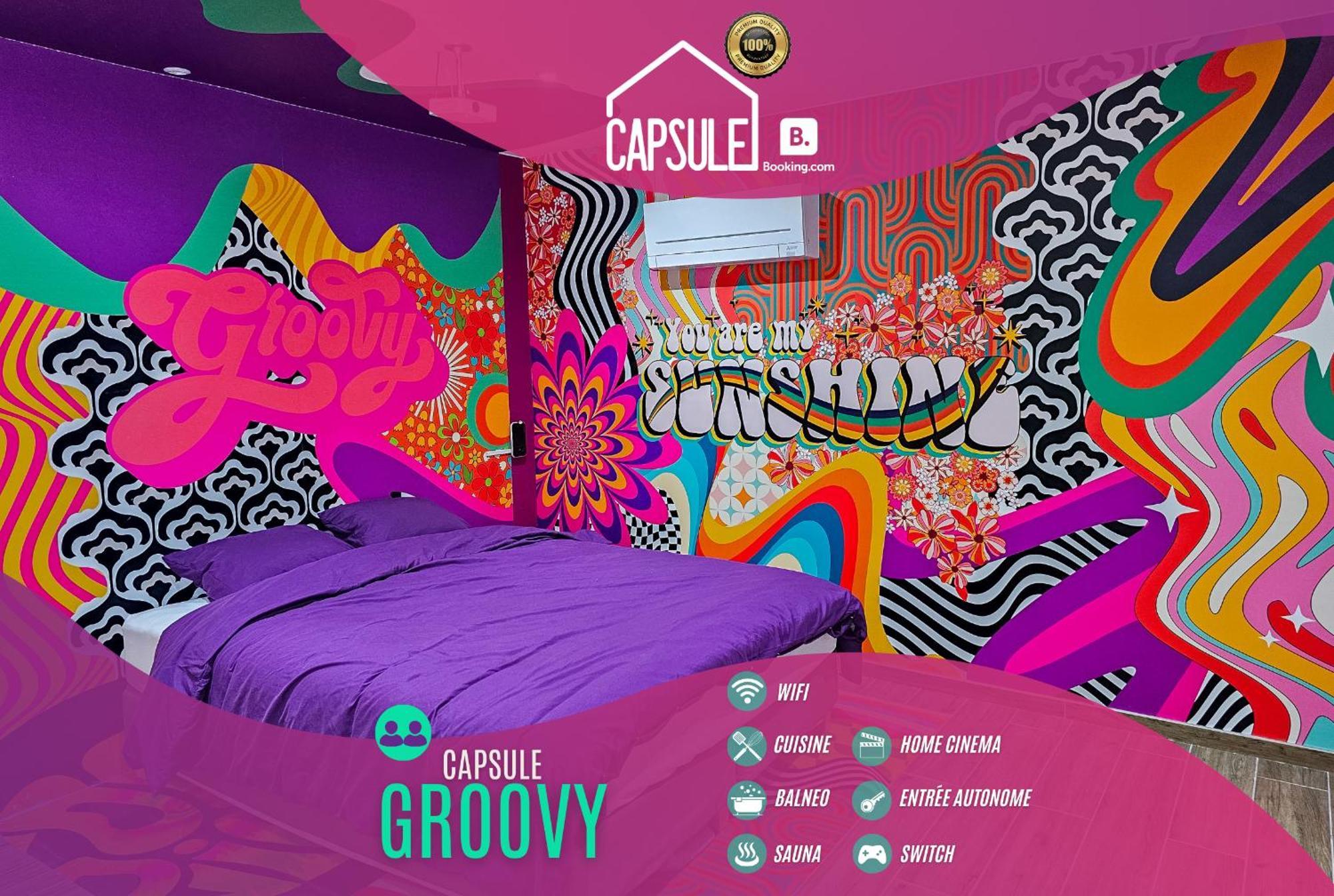 Capsule Groovy-Jacuzzi-Sauna-Billard-Netflix- Nintendo Switch & Jeux มงส์ ภายนอก รูปภาพ